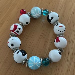 Holiday Christmas winter snowman bracelet